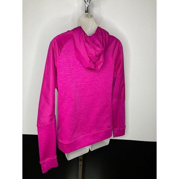 𝅺MEDIUM Under Armour Heatgear womens bright pink hoodie sweatshirt XStorm - Picture 4 of 7